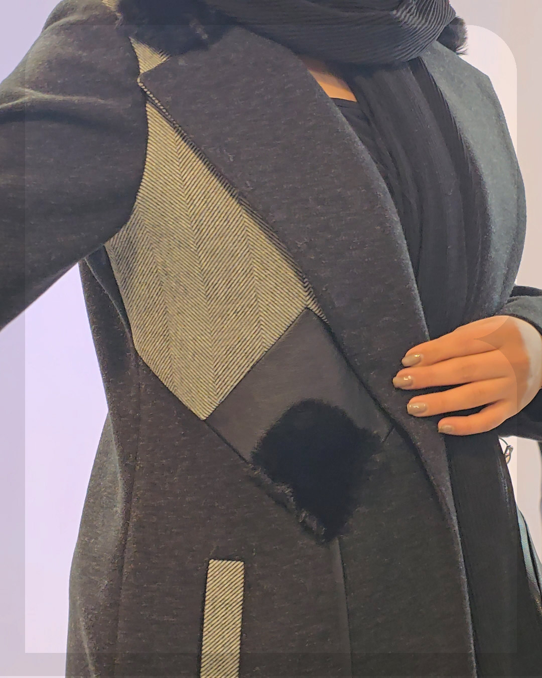 پالتو بلند شطرنجی زنانه