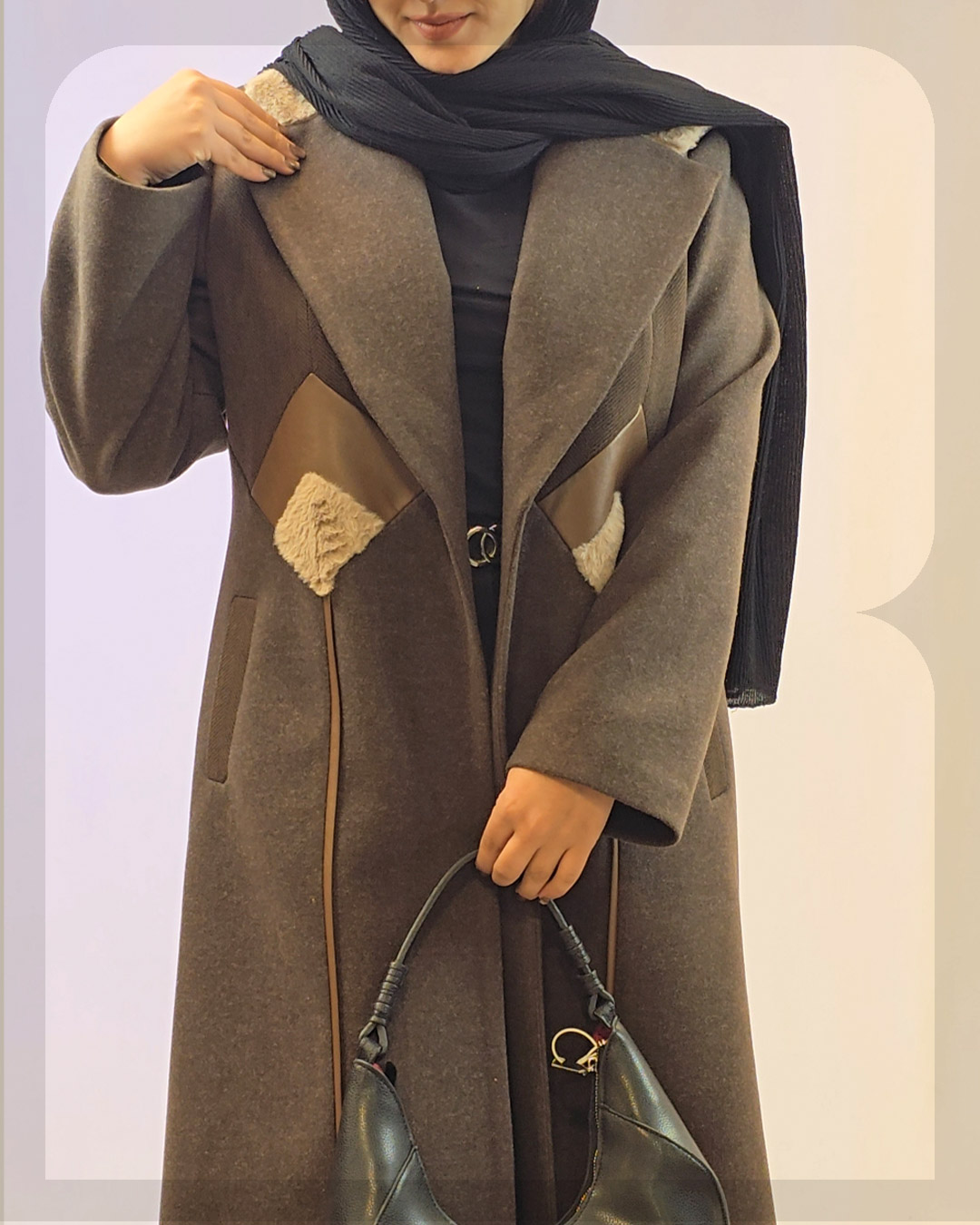 پالتو بلند شطرنجی زنانه