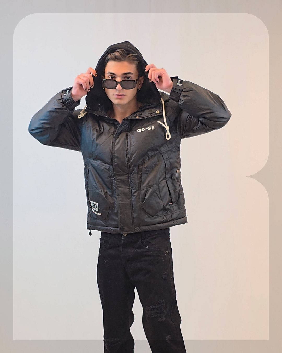 1013 کاپشن باکسی برند QIGE