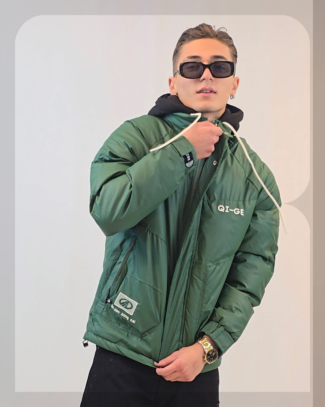 1013 کاپشن باکسی برند QIGE