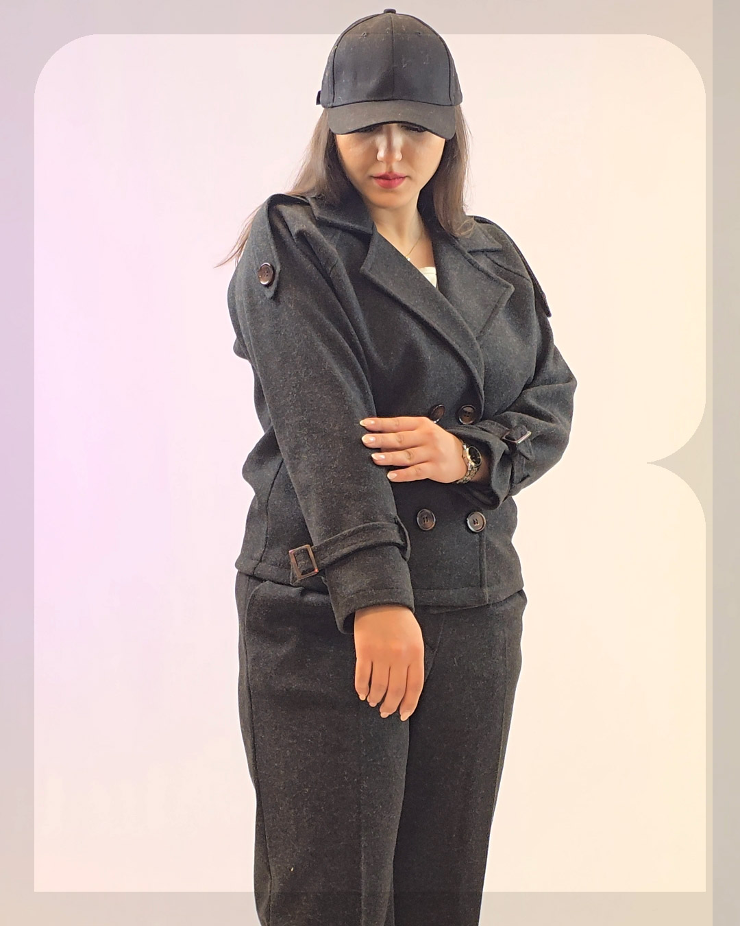 1014 کت شلوار 4 دکمه کراپی