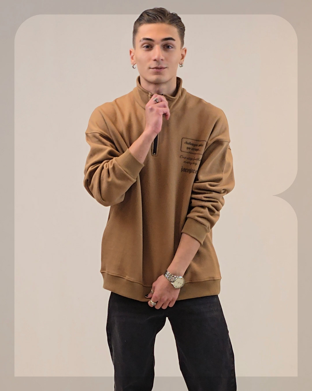 1002 دورس نیم زیپ مردانه