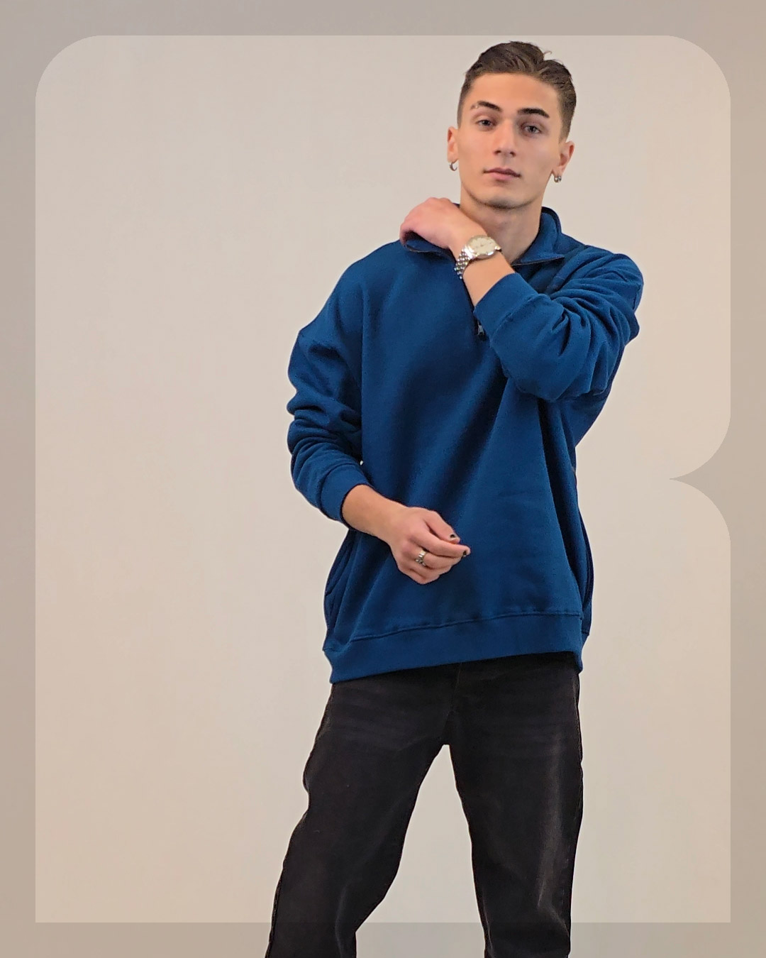 1002 دورس نیم زیپ مردانه