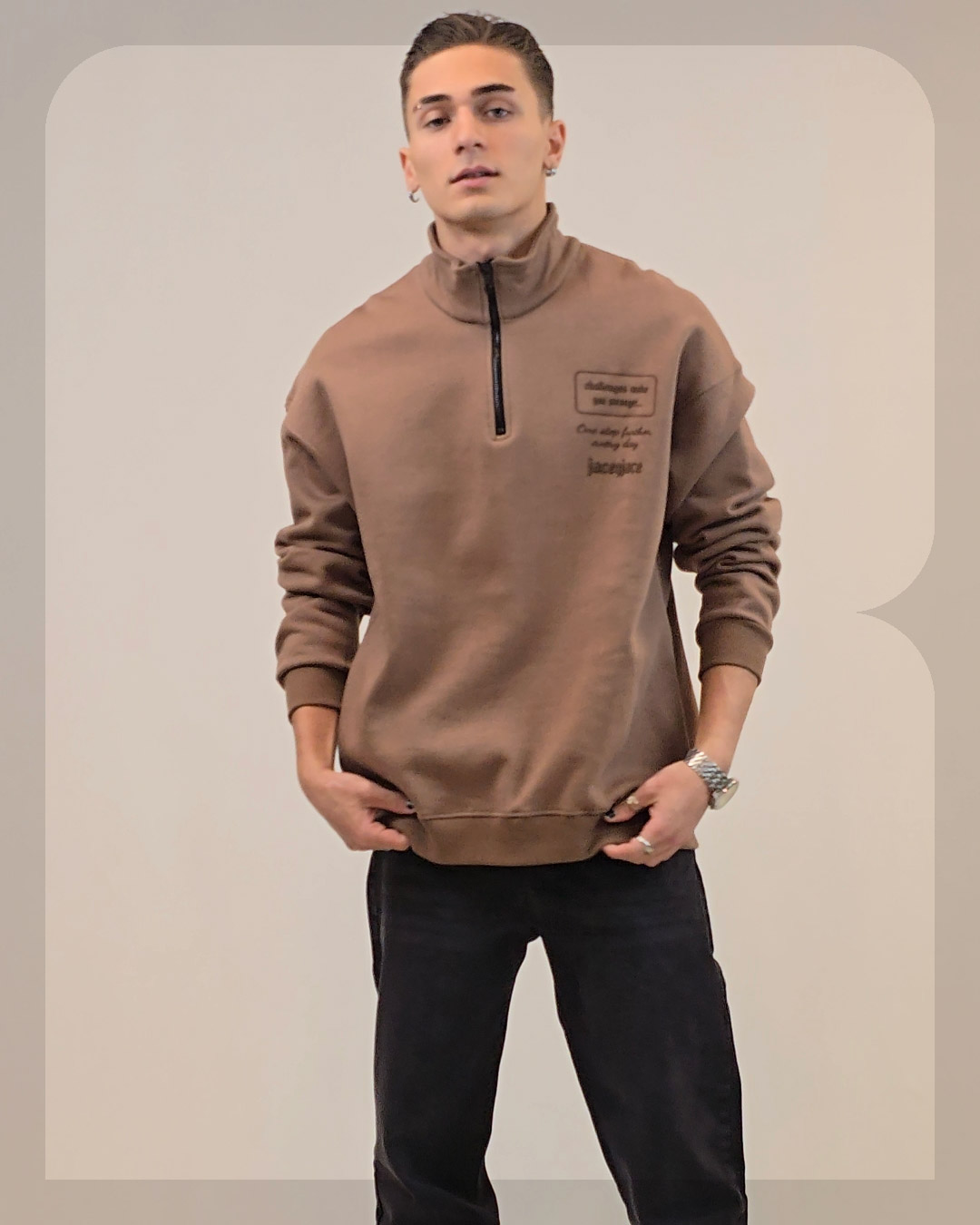 1002 دورس نیم زیپ مردانه