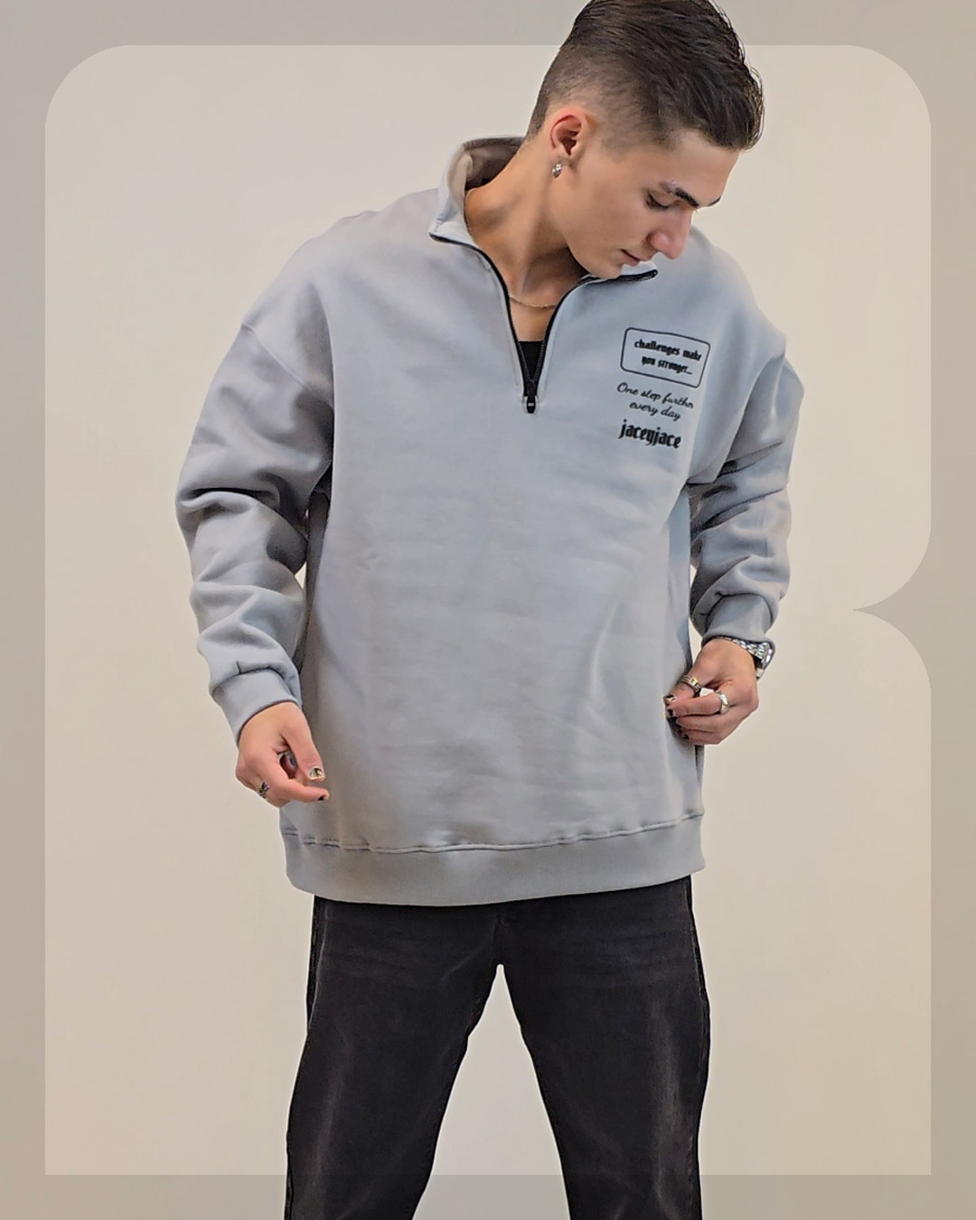 1002 دورس نیم زیپ مردانه