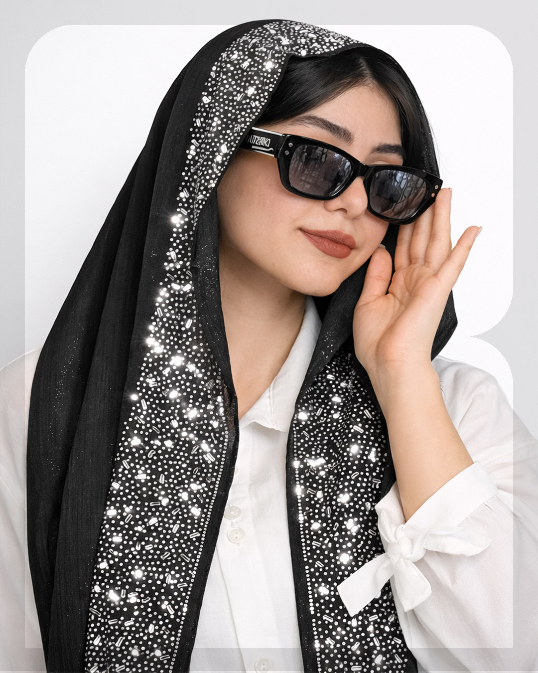 شال نگین کریستال