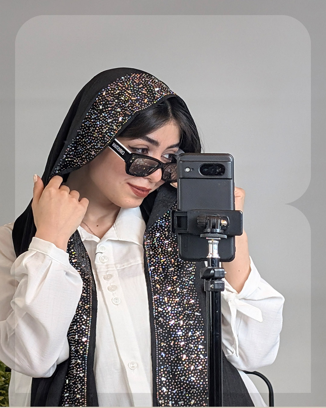 شال نگین کریستال
